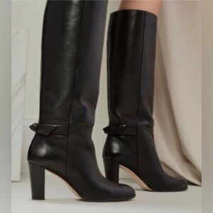 Alexandre Birman black Rachel bow knee high boots size 39.5 used great condition